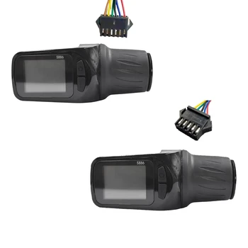 1 Kus 24V 36V 48V 60V S886 Klince LCD Displej Nastavenie + Twist Plyn Pre Elektrické Scooter Požičovňa (SM Plug 6PIN)
