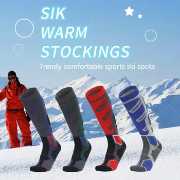 1 Pár Absorpcie Vlhkosti Farby Zodpovedajúce Rebrovaný Putá Dlhé Trubice Športové Ponožky Unisex Bavlna Snowboard Cyklistické Lyžiarske Ponožky