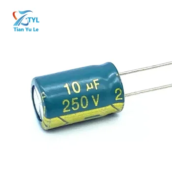 10pcs/veľa 250v 10UF hliníkové elektrolytický kondenzátor veľkosť 8*12 10UF 20%