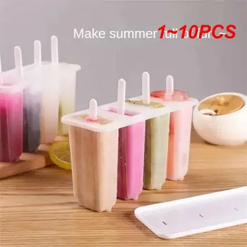 1~10PCS Popsicle Formy 4 Dutín Domácou zmrzlinou Formy Opakovane Jednoduché Uvoľnenie Ľadu Pops Formy Letná Kuchyňa Domácou zmrzlinou
