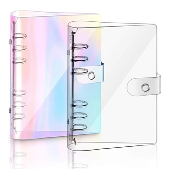 2 KS A5 Rainbow Mäkké PVC Notebook Binder Jasné, Mäkké PVC Notebook Kryt, Loose Leaf Osobné Plánovač Binder