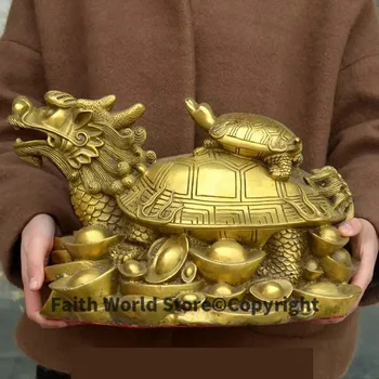 2024 DOMOV spoločnosti obchod veľa šťastia obchodnú kariéru úspešného FENG SHUI talizman golden dragon korytnačka MEDI socha Prinesie bohatstvo