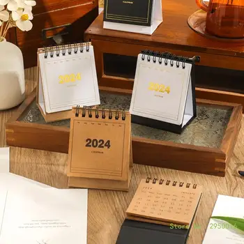 2024 Mini Stôl Kalendárneho Mesiaca Referances z 07/2023 na 12/2024 Stojí Stolový Kalendár, Plánovač pre Office Školy Stôl