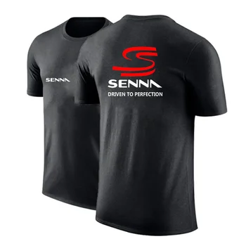 2024 Nové Mužov Ayrton Senna Módnej Značky Letnej Ulici Kolekcia Bavlna Golier High Street T-shirt Príliš Krátke Rukávy Topy