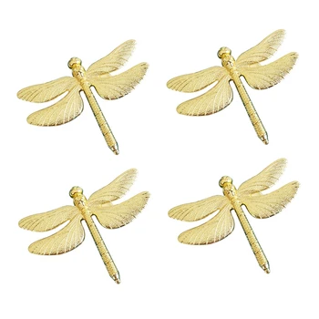 24PCS Dragonfly Obrúsok Krúžok Zlato DIY Hotel Svadobné Hostiny Tabuľka Displej Kovové Obrúsok Pracky, Vianočné Dekorácie