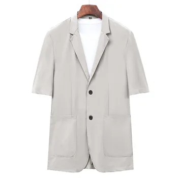 2885-R - Oblek moruša hodváb letná bunda pre mužov voľné ice hodvábny oblek pre seniorov