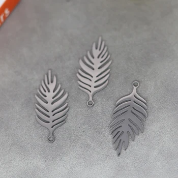 3ks/Nerez osobnosti striebro nádherné leaf prívesok DIY každodenné jednoduché náušnice, náhrdelník príslušenstvo