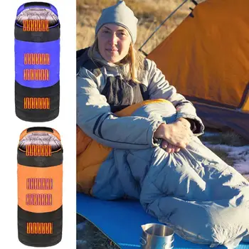 4Area USB Vykurované Zimné Táborenie Spacie Vaky, vyhrievané dole bavlna spací vak Ultralight Outdoor Camping Matrace Tepelnej Pad