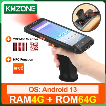 4G Aktualizovaný Android 13 vreckového počítača PDA Terminálu Prenosné 2DCM60 Čiarových kódov, Čítačky NFC RAM4G ROM64G Beží PDA na Zásoby