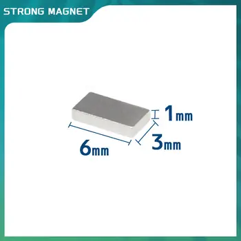 50/100/200/500/1000/1500PCS 6x3x1 Tenké Blok Neodýmu Magnety List 6x3x1mm Silné Silné Magnetické Silný Magnet 6*3*1 mm