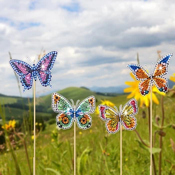 8pcs Žiarivý Diamant Súpravy Maľovanie Motýľ Vzor, Diamond Art Butterfly Ozdoby Ideálny Pre Milovníkov Plavidiel