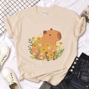 Capibara Capybara t-shirts ženy grafické Y2K harajuku top dievča 2000s oblečenie
