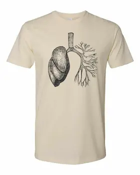 Chata Kult Oblečenie Tee Tričko Bavlna Anatómie Lekárskej Viktoriánskej Umenie Pľúc #1 dlhými rukávmi