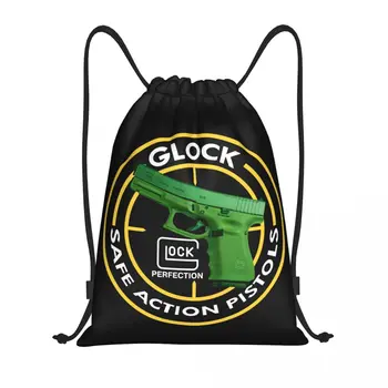 Cool Glock 19 Šnúrkou Batoh Ženy Muži Telocvični Šport Sackpack Prenosné USA Pištoľ Pištoľ Školenia Vrece Vrece