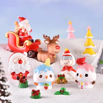 Cute Santa Claus Stromček, Snehuliak Bábika Živice Vianočné Dekorácie Micro Krajiny Bonsai DIY Záhrada Domov Ornament Darček
