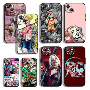 Dievča Harley Quinn Telefón puzdro Pre Apple iPhone 14 13 12 11 mini XS XR X Pro Max 8 7 6S 5S SE Plus Čierny Kryt