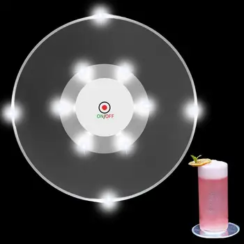 Dlhotrvajúce Farebné LED Tácky Na Nápoje Batérie Powered Ploché Stabilné Bar, nočný klub Party Dekorácie