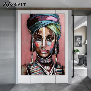 Farebné Portréty Afrického Kmeňa Čierne Ženy Dievča Graffiti Art Plátno olejomaľba Obrázok Luxusné Plagáty a Vytlačí Obrázok