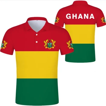 Ghana Diy zadarmo vlastné meno, štátna Vlajka Republiky College 3D vytlačené fotografie textové logo oblečenie Polo tričko
