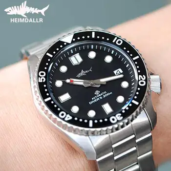 HEIMDALLR SKX007 Náramkové hodinky z Nerezovej Pracovné Náramok C3 Svetelný 200M Potápanie Luxusné Japonsko NH36 Automatické Mechanické Hodinky Mužov