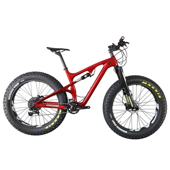 ICAN Populárne 26er uhlíka tuku bicykli úplné pozastavenie zadné medzery 197x12mm snehu, piesku bicykel s 120mm BSA Pneumatiky Maxxis 4.8 palcový