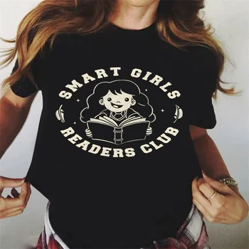Inteligentné Dievčatá Čitateľov Klub Vtipné Knihy Tlačiť T Shirt Ženy Nadrozmerné Ženy Tričko Dámske Letné Módy Tee Tričko Trend Y2k Topy