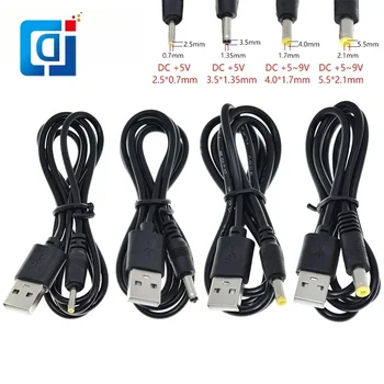 JCD USB Port 2.0*0.6 mm 2,5*0.7 mm 3.5*1.35 mm 4.0*1.7 mm 5.5*2.1 mm 5V DC Barel Konektor Napájania Konektor Kábla 1M