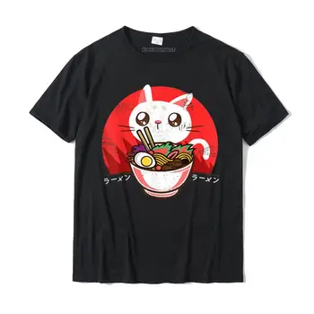 Kawaii Japonský Ramen Rezance T-Shirt Anime Mačka Milenca Darčeky T-Shirt Tričká Pre Mužov Normálne Topy Tees Funky Camisa Bavlna