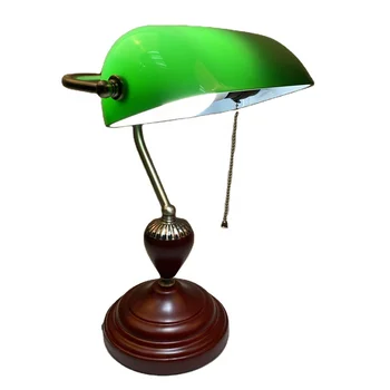 Klasická Lampa na Čítanie Retro Zelená drevené Stolové Lampy na izbu
