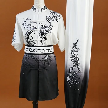 Kung Fu Oblečenie Južnej Päsť Krátky Rukáv, Dlhé Päsť Bojových Umení Oblečenie Tai Chi Vyšívané Dragon Súťaže Výkon