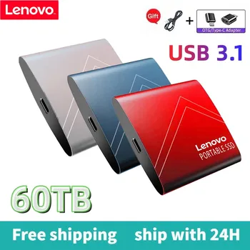 Lenovo 60TB Prenosné SSD Mobile Externý Pevný Disk Typu C USB3.1 Vysokorýchlostné Externé Úložné Pevné Disky Pre Notebook, Mac, Windows