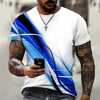 Letné tričko pánske T-shirt 3D vytlačené premennej svetlo bežné ulici pánske T-shirt módne kvality crewneck veľké veľkosť oblečenia
