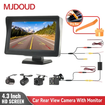 MJDOUD 4.3 Palcový Auto parkovacia Kamera s Monitorom pre Vozidla Parkovací Systém Otáčanie Obrazovky Fotoaparátu pre DashCam Záložný Fotoaparát