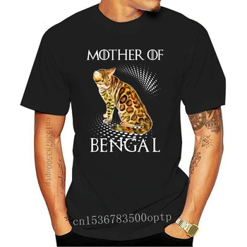 Nové Matka Bengálsko Mačka T-Shirt Design Prírodné Mužov Tričko 2021 2021 Príchodu Vtipné Tričko Pre Mužov Posádky Krku Zaujímavé