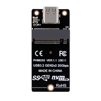 NVME Na USB 3.2 Typ-C Adaptér M2 NVME SSD Adaptér Black 94X22mm Podporu M2 Nvme SSD 2230/42/60/80