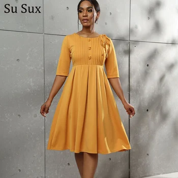 Office Lady Line Šaty Afrike Oblečenie 2023 Elegantné Pevné Vysoký Pás Afriky Šaty Pre Ženy Župan Africains Femme Turecko