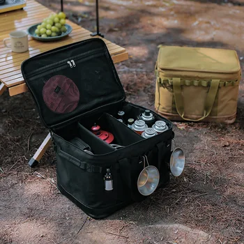 Potreby na kempovanie skladovanie taška Plyn Nádrž Úložný Vak Outdoor dodávky pack Chladnejšie Piknikový kôš Cestovné Tábor Box camping taška veľká kapacita