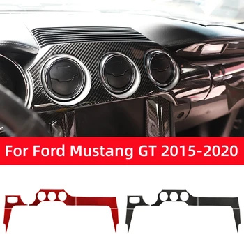 Pre Ford Mustang GT 2015-2021 Príslušenstvo Uhlíkových Vlákien Interiér Auta Panel Panel Kryt Výbava Nálepky Odtlačkový Dekorácie Rám