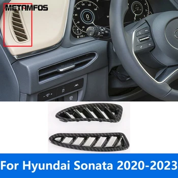 Pre Hyundai Sonata 2020 2021 2022 2023 Uhlíkových Vlákien Predné Horné klimatizácia AC Otvor Kryt Zásuvky Výbava Príslušenstvo Auto Styling