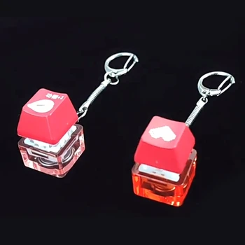 RGB Žiariace Osobné Červené Srdce Keycap Mechanické Klávesnice sa Prepne Tester Stlačením Akustický Click Keychain