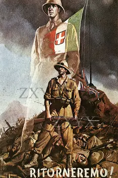 Ritorneremo! Vintage taliansky druhej Svetovej Vojne WW2 Vojenskej Propagandy Plagát