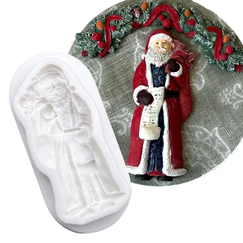 Santa Claus A Vianočné Silikónové Sugarcraft Formy Živice Nástroje Cupcake Pečenie Plesne Fondant Cake Zdobenie Nástroje