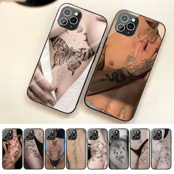 Sexy Tetovanie Telefón Puzdro Pre Iphone 7 8 Plus X Xr Xs 11 12 13 14 Se2020 Mini Promax Tvrdeného Skla Fundas