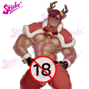 STICKY Vianočné Elk Svalov Gay Umelec Anime Auto Nálepky Obtlačok na Auto, Motocykel Príslušenstvo Notebook Prilba batožinového priestoru Samolepky na Stenu