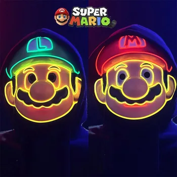Super Mario Bros Svetla Masky LED Cosplay Kostýmy Príslušenstvo Rekvizity pre dresing Svetlo Maska Halloween Kreatívne Masky Noc