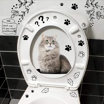 T267# Cartoon Zvierat Mačacie Wc Nálepky, Kúpeľňa, Wc Kryt Nálepky, Samolepky Na Stenu Wc Príslušenstvo Zábavy Pre Domáce Kúpeľne