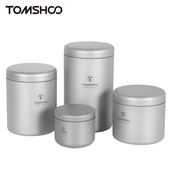 Tomshoo Titán Čaj Caddy Korenie Jar Mini Kanister Ultralight Prenosné Tin Jar na Čaj Káva 35/80/120/200 ml Skladovanie Môže