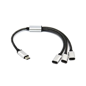 USB C Mužov a 3 USB C Ženské Kábel, Adaptér, Slúchadlá Typ C Nabíjacieho Adaptéra