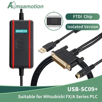 USB-SC09 Vhodné na Mitsubishi FX/Séria PLC programovanie Kábel USBSC09 FTDI Čip