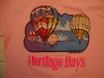 Vintage Bavlna Umelecké Dedičstvo Dní Cumberland, MD. Teplovzdušný Balón Tričko Veľkosť M dlhé rukávy